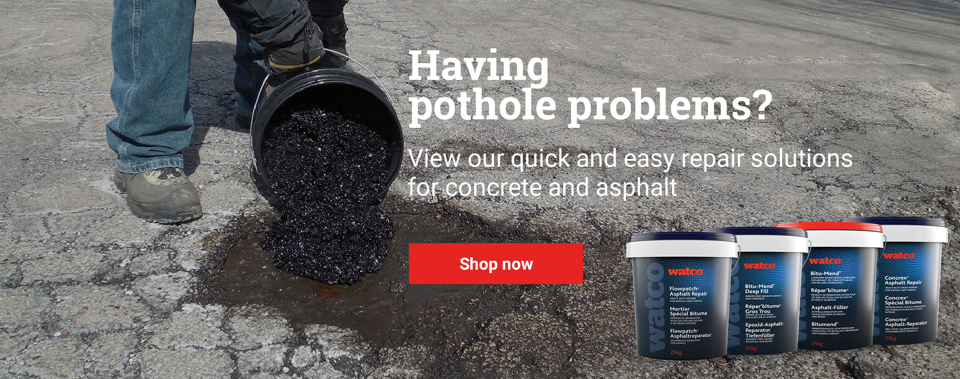 Having pothole problems, take a look at out asphalt repair range